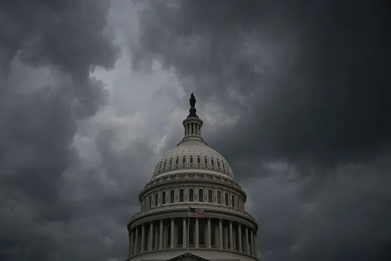 A view of the US Capitol after the Senate passed the "Big Beautiful Bill Act" earlier in the day in Washington, DC, on July 1, 2025. The Republican-led US Senate approved President Donald Trump's mammoth domestic policy bill July 1, 2024 by the narrowest of margins, despite misgivings over delivering deep welfare cuts and another $3 trillion in national debt. Republican leaders had struggled to corral support during a record 24-hour "vote-a-rama" amendment session on the Senate floor, as Democrats offered dozens of challenges to the most divisive aspects of the package. (Photo by Drew ANGERER / AFP) (Photo by DREW ANGERER/AFP via Getty Images)