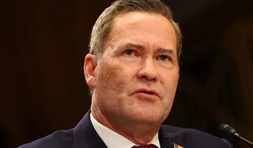 WASHINGTON, DC - JULY 15: Former U.S. National Security Adviser Michael Waltz testifies during his confirmation hearing before the Senate Committee on Foreign Relations in the Dirksen Senate Office Building on July 15, 2025 in Washington, DC. Waltz, who was nominated by U.S. President Donald Trump to be the next U.S. Ambassador to the United Nations, previously served as the National Security Adviser. He resigned from that position after facing scrutiny for his involvement in creating a Signal chat that mistakenly included a journalist. This chat discussed sensitive plans for a military strike on Houthi targets in Yemen. (Photo by Michael M. Santiago/Getty Images)