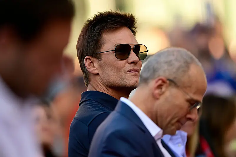 Former NFL player Tom Brady looks on during his statue unveiling ceremony at Gillette Stadium on August 08, 2025 in Foxborough, Massachusetts. (Photo by Billie Weiss/Getty Images)