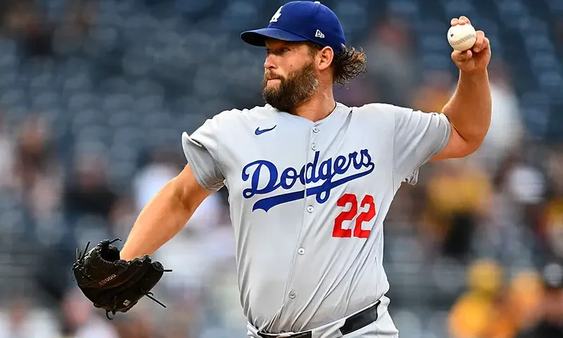 Clayton Kershaw #22 of the Los Angeles Dodgers pitches during the first inning against the Pittsburgh Pirates at PNC Park on September 2, 2025 in Pittsburgh, Pennsylvania. (Photo by Joe Sargent/Getty Images)