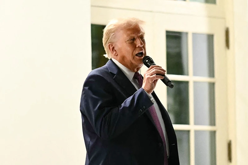 US President Donald Trump speaks during a dinner hosted in the newly renovated Rose Garden of the White House in Washington, DC, on September 5, 2025. (Photo by Mandel NGAN / AFP) (Photo by MANDEL NGAN/AFP via Getty Images)