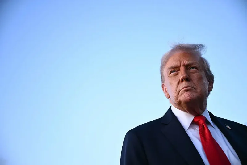 US President Donald Trump speaks to reporters after stepping off Air Force One upon returning to Joint Base Andrews in Maryland on September 7, 2025. Trump is returning from New York where he attended the US open men's final. (Photo by Mandel NGAN / AFP) (Photo by MANDEL NGAN/AFP via Getty Images)