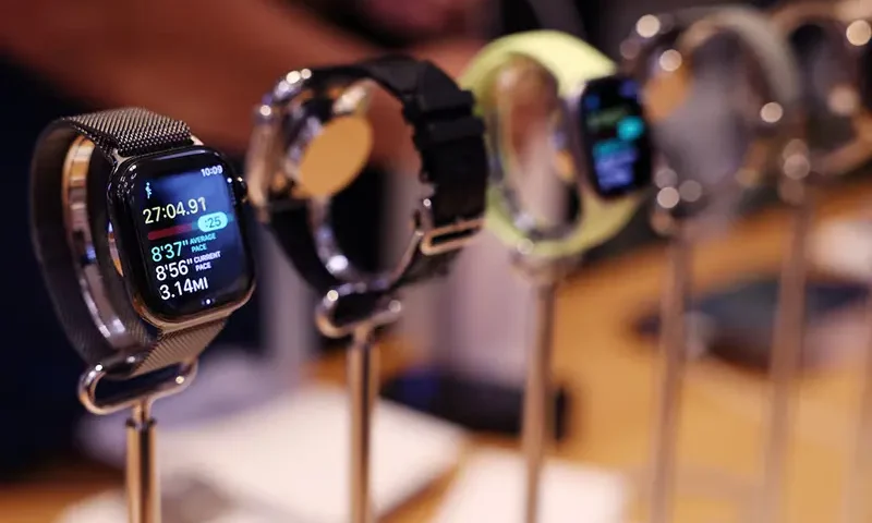 The series 11 Apple watch sits on display at the Apple Store in New York City, U.S., September 19, 2025. REUTERS/Shannon Stapleton