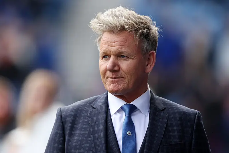 Chef Gordon Ramsay is seen before the match REUTERS/Russell Cheyne