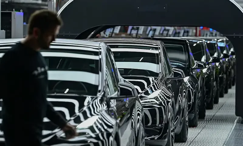 Model Y cars are pictured during the opening ceremony of the new Tesla Gigafactory for electric cars in Gruenheide, Germany, March 22, 2022. Patrick Pleul/Pool via REUTERS