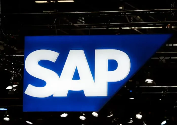 A logo on the SAP exhibition space at the Viva Technology conference dedicated to innovation and startups at Porte de Versailles exhibition center in Paris, France June 15, 2022. REUTERS/Benoit Tessier