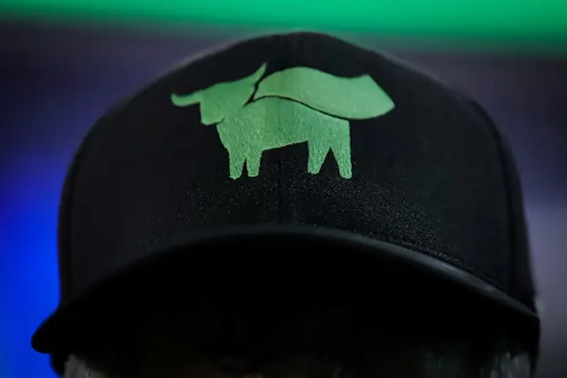 A guest wears a hat during the Beyond Meat IPO at the Nasdaq Market site in New York, U.S., May 2, 2019. REUTERS/Brendan McDermid/File Photo