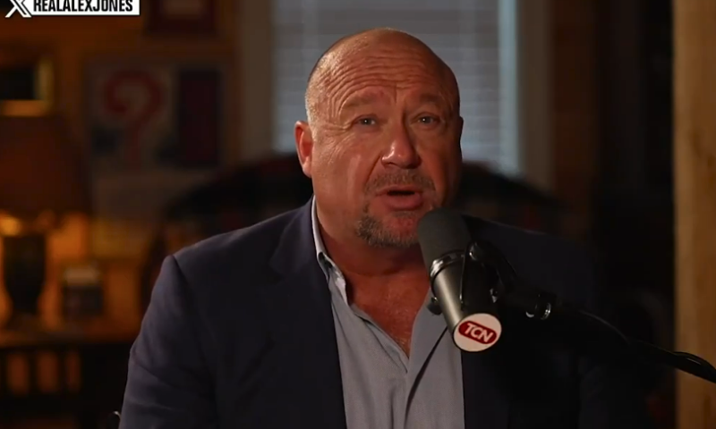 (Photo via: screenshot taken of clip posted by @RealAlexJones X account)