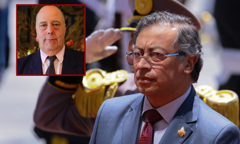 (Background) QUITO, ECUADOR - MAY 24: President of Colombia Gustavo Petro arrives for Daniel Noboa's presidential inauguration at National Assembly building on May 24, 2025 in Quito, Ecuador. Noboa inaugurates his first complete 4-year term after serving 17 months in office due to President Guillermo Lasso "cross death" call to dissolve parliament and early elections. (Photo by Franklin Jacome/Getty Images) / (L) Daniel García-Peña - Ambassador of Colombia to the United States. (Photo via: Embassy of Colombia)