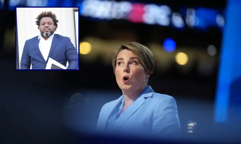 Massachusetts Gov. Maura Healey speaks on stage during the final day of the Democratic National Convention at the United Center on August 22, 2024 in Chicago, Illinois. Delegates, politicians, and Democratic Party supporters are gathering in Chicago, as current Vice President Kamala Harris is named her party's presidential nominee. The DNC takes place from August 19-22. (Photo by Andrew Harnik/Getty Images) / LaMar Cook, Western Mass. liaison for Gov. Maura Healey. Photo: Courtesy Massachusetts Governor's Office