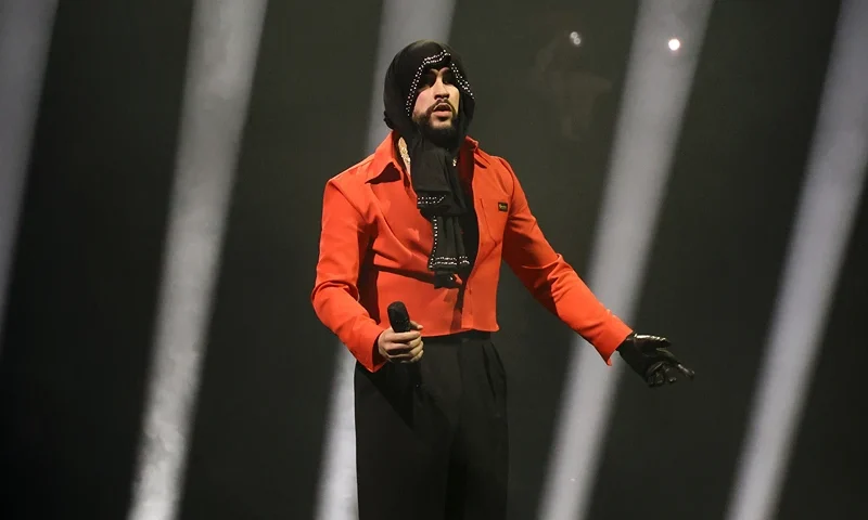 NEW YORK, NEW YORK - APRIL 11: Bad Bunny performs during his "Most Wanted" tour at Barclays Center on April 11, 2024 in New York City. (Photo by Marleen Moise/Getty Images)