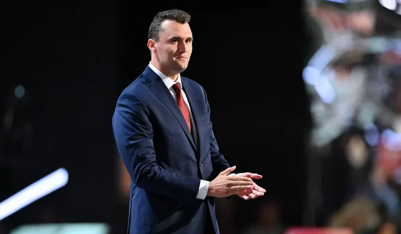 Executive director of Turning Point USA Charlie Kirk arrives to speak during the first day of the 2024 Republican National Convention at the Fiserv Forum in Milwaukee, Wisconsin, July 15, 2024. Donald Trump won formal nomination as the Republican presidential candidate and picked a right-wing loyalist for running mate, kicking off a triumphalist party convention in the wake of last weekend's failed assassination attempt. (Photo by ANGELA WEISS / AFP) (Photo by ANGELA WEISS/AFP via Getty Images)
