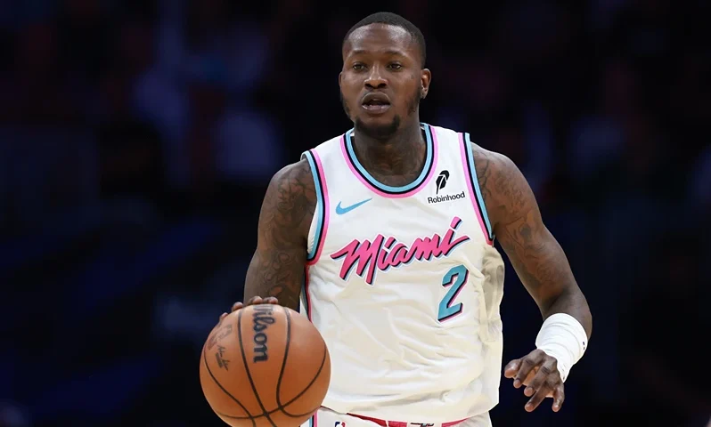 MIAMI, FLORIDA - FEBRUARY 10: Terry Rozier #2 of the Miami Heat in action against the Boston Celtics during the second half at Kaseya Center on February 10, 2025 in Miami, Florida. NOTE TO USER: User expressly acknowledges and agrees that, by downloading and or using this Photograph, user is consenting to the terms and conditions of the Getty Images License Agreement. (Photo by Carmen Mandato/Getty Images)