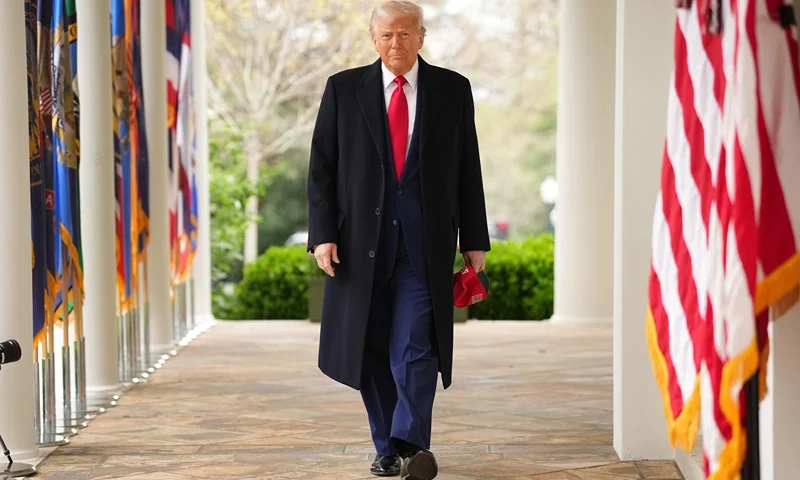 WASHINGTON, DC - APRIL 02: U.S. President Donald Trump arrives to speak during a “Make America Wealthy Again” trade announcement event in the Rose Garden at the White House on April 2, 2025 in Washington, DC. Touting the event as “Liberation Day”, Trump is expected to announce additional tariffs targeting goods imported to the U.S. (Photo by Andrew Harnik/Getty Images)