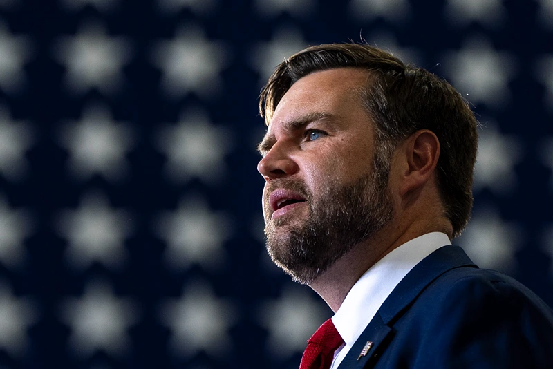 CONCORD, NC - SEPTEMBER 24: U.S. Vice President JD Vance speaks at ConcordPadgett Regional Airport on September 24, 2025 in Concord, North Carolina. Vance spoke about tax cuts and support for law enforcement. (Photo by Alex Brandon-Pool/Getty Images)