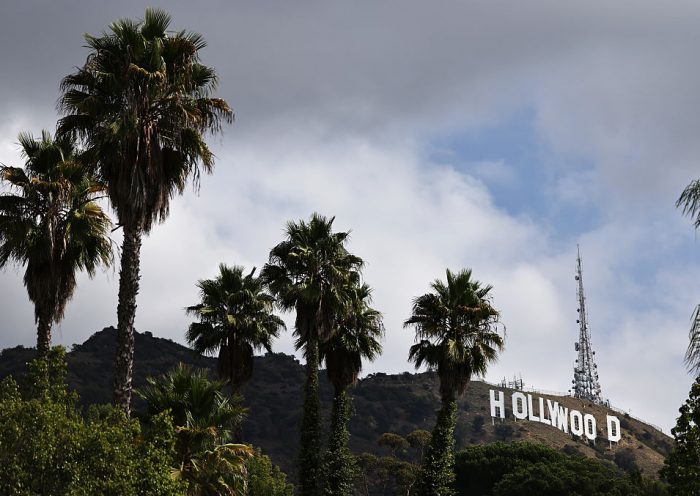 HOLLYWOOD, CALIFORNIA - SEPTEMBER 30: A view of the Hollywood sign on September 30, 2025 in Hollywood, California. President Donald Trump said yesterday he will impose a 100 percent tariff on “'any and all movies that are made outside of the United States”. (Photo by Mario Tama/Getty Images)