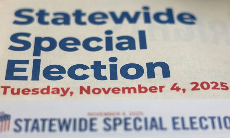 PASADENA, CALIFORNIA - OCTOBER 27: In this photo illustration, California Proposition 50 special election mailing materials are displayed on October 27, 2025 in Pasadena, California. California voters are casting their ballots in the redistricting measure which would redraw the state’s congressional districts in an effort to increase Democratic seats in the U.S. House of Representatives. (Photo Illustration by Mario Tama/Getty Images)