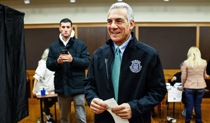 BRIDGEWATER, NEW JERSEY - OCTOBER 31: New Jersey Republican gubernatorial candidate Jack Ciattarelli casts his ballot during early voting on October 31, 2025 in Bridgewater, New Jersey. Ciattarelli will face off against Democrat Rep. Mikie Sherrill (D-NJ) in a tightly contested race for New Jersey governor on November 4. (Photo by Kena Betancur/Getty Images)