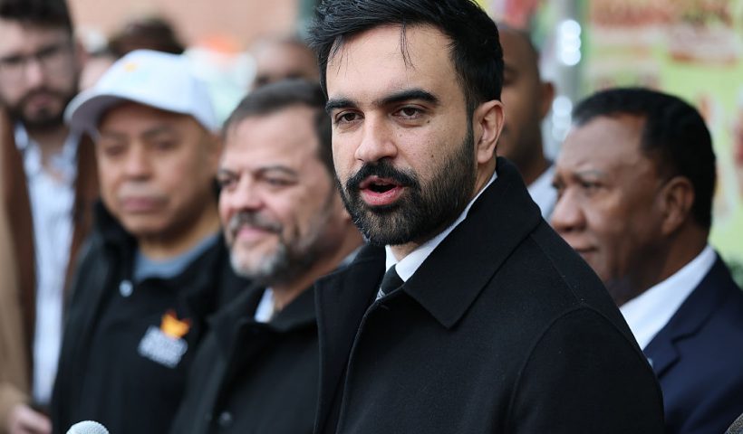 NEW YORK, NEW YORK - OCTOBER 29: New York Mayoral Candidate Zohran Mamdani speaks during a press conference on October 29, 2025 in the Belmont neighborhood of the Bronx borough in New York City. Mamdani was joined by members of United Bodegas of America as he received their endorsement with Election day less than a week away where Mamdani is the front runner against Independent New York City mayoral candidate Andrew Cuomo and Republican mayoral candidate Curtis Sliwa. (Photo by Michael M. Santiago/Getty Images)