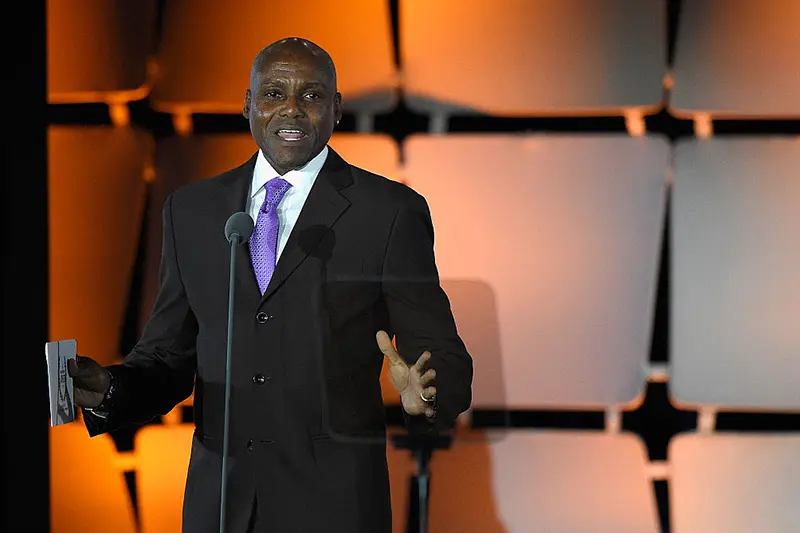 Olympic Track and Field legend Carl Lewis presents during the Team USA Awards presented by Dow, Best of the Games at McDonough Gymnasium on September 28, 2016 in Washington, DC. (Photo by Nick Wass/Getty Images for USOC)