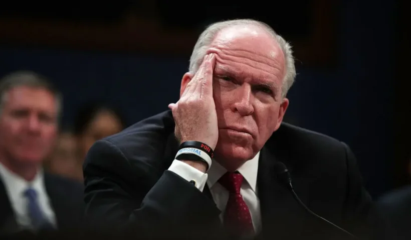 WASHINGTON, DC - MAY 23: Former Director of the U.S. Central Intelligence Agency (CIA) John Brennan testifies before the House Permanent Select Committee on Intelligence on Capitol Hill, May 23, 2017 in Washington, DC. Brennan is discussing the extent of Russia's meddling in the 2016 U.S. presidential election and possible ties to the campaign of President Donald Trump. (Photo by Alex Wong/Getty Images)