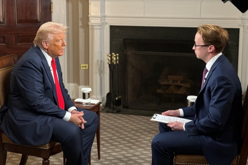 President Trump sits down with OAN's Daniel Baldwin for an exclusive interview from the White House on October 1, 2025. (Photo courtesy: OAN)
