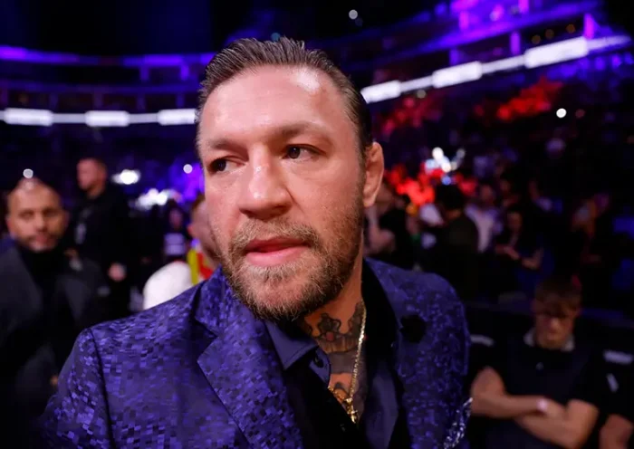 Conor McGregor is seen before the fight between Anthony Joshua and Robert Helenius Action Images via Reuters/Andrew Couldridge