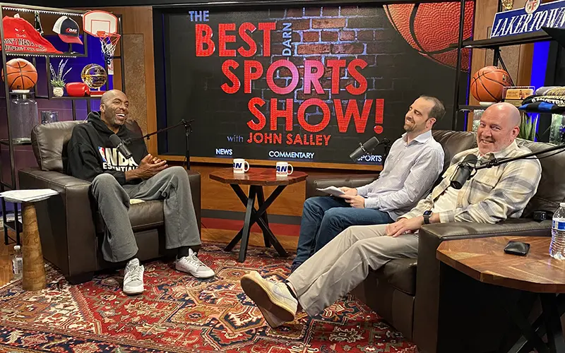 John Salley and guests on the set of The Best Darn Sports Show on OAN