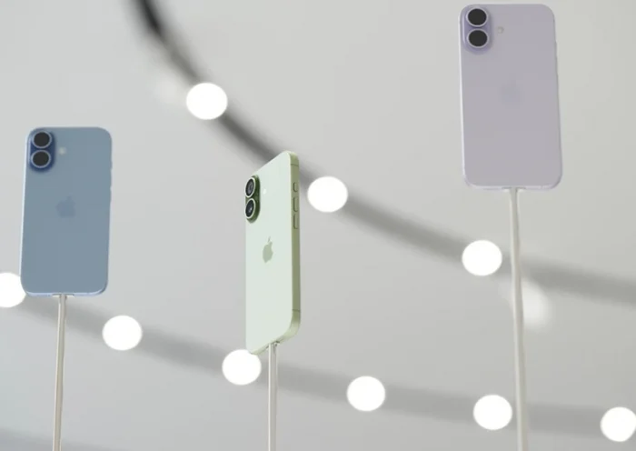 The iPhone 17 is displayed during an announcement of new products at Apple Park on Tuesday, Sept. 9, 2025, in Cupertino, Calif. (AP Photo/Godofredo A. Vásquez)