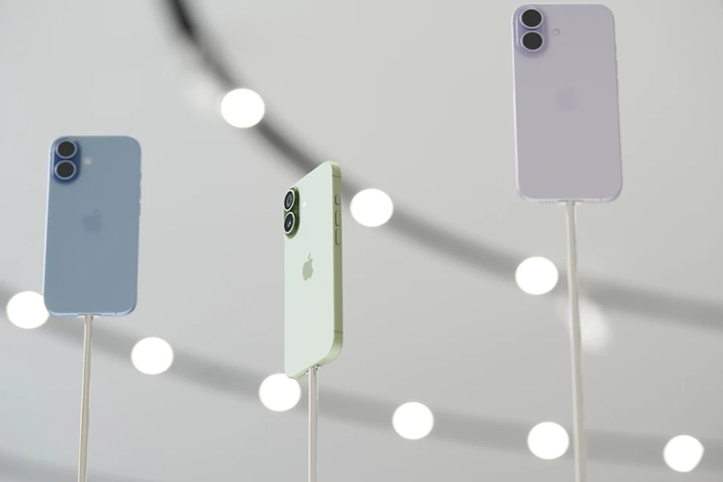 The iPhone 17 is displayed during an announcement of new products at Apple Park on Tuesday, Sept. 9, 2025, in Cupertino, Calif. (AP Photo/Godofredo A. Vásquez)