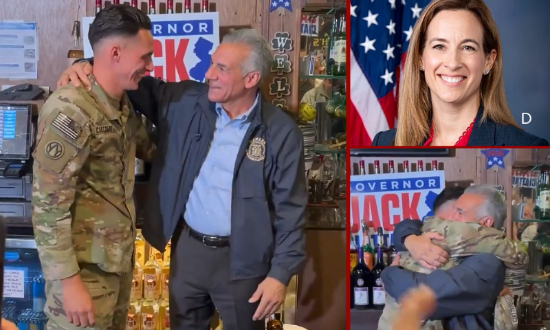 (L/R-Bottom) Photo screenshots via: Jack Ciattarelli public X account. / (R-Top) Official 2019 government portrait of gubernatorial candidate Democrat Rep. Mikie Sherrill.