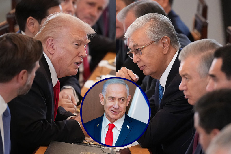 U.S. President Donald Trump, joined by lawmakers and members of his administration, delivers remarks during a dinner with leaders of Central Asian countries in the East Room of the White House on November 6, 2025, in Washington, DC. Trump hosted presidents Kassym-Jomart Tokayev of Kazakhstan, Serdar Berdimuhamedow of Turkmenistan, Sadyr Japarov of Kyrgyzstan, Shavkat Mirziyoyev of Uzbekistan and Emomali Rahmon of Tajikistan. (Photo by Andrew Harnik/Getty Images) / President of Kazakhstan Kassym-Jomart Tokayev (C), joined by President of the Uzbekistan Shavkat Mirziyoyev (2nd-R), and President of Turkmenistan Serdar Berdimuhamedow attend a dinner hosted by U.S. President Donald Trump for leaders of Central Asian countries in the East Room of the White House on November 6, 2025, in Washington, DC. President Trump hosted the leaders to discuss regional peace and critical mineral resource trade. (Photo by Andrew Harnik/Getty Images) / Israeli Prime Minister Benjamin Netanyahu meets with U.S. Vice President J.D. Vance at the Prime Minister's Office on October 22, 2025 in Jerusalem, Israel. Vance is meeting with Prime Minister Benjamin Netanyahu in ongoing efforts to maintain the ceasefire between Israel and Hamas. (Photo by Nathan Howard - Pool/Getty Images)