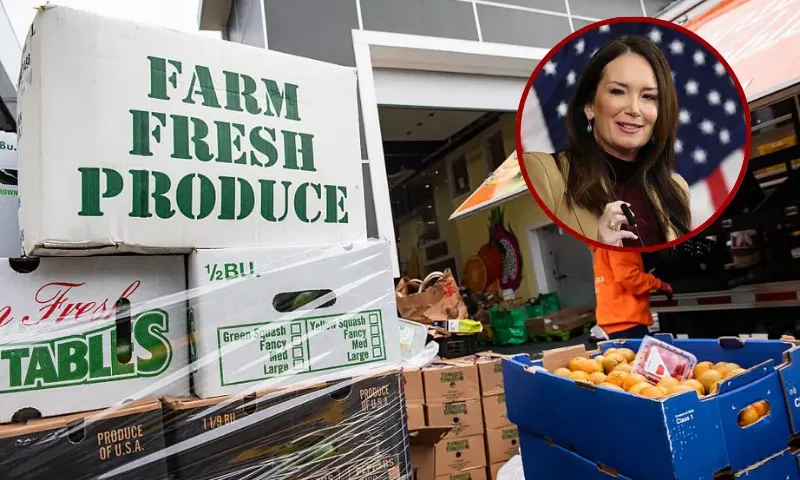 Workers for La Colaborativa load fresh food into a food delivery truck for delivery at a public housing area later in the day in Chelsea, Massachusetts on November 13, 2025, during a free food distribution for Supplemental Nutrition Assistance Program (SNAP) recipients. The mobile pantry services the vulnerable population of the city and those who can't make it to the pantry itself as well as those who have lost SNAP benefits. (Photo by Joseph Prezioso / AFP) (Photo by JOSEPH PREZIOSO/AFP via Getty Images) / U.S. Agriculture Secretary Brooke Rollins speaks alongside U.S. Speaker of the House Mike Johnson (R-LA) during a news conference on Capitol Hill on October 31, 2025 in Washington, DC. The House Speaker's office held the news conference on the 31st day of the government shutdown to discuss food stamp programs running out of funding. (Photo by Anna Moneymaker/Getty Images)