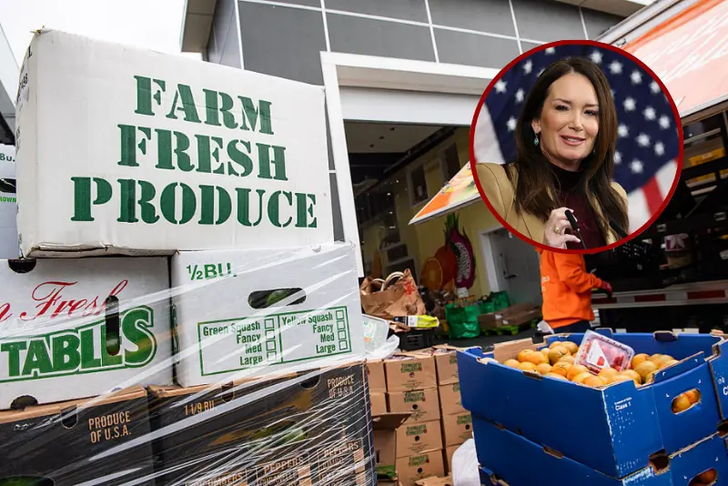 Workers for La Colaborativa load fresh food into a food delivery truck for delivery at a public housing area later in the day in Chelsea, Massachusetts on November 13, 2025, during a free food distribution for Supplemental Nutrition Assistance Program (SNAP) recipients. The mobile pantry services the vulnerable population of the city and those who can't make it to the pantry itself as well as those who have lost SNAP benefits. (Photo by Joseph Prezioso / AFP) (Photo by JOSEPH PREZIOSO/AFP via Getty Images) / U.S. Agriculture Secretary Brooke Rollins speaks alongside U.S. Speaker of the House Mike Johnson (R-LA) during a news conference on Capitol Hill on October 31, 2025 in Washington, DC. The House Speaker's office held the news conference on the 31st day of the government shutdown to discuss food stamp programs running out of funding. (Photo by Anna Moneymaker/Getty Images)