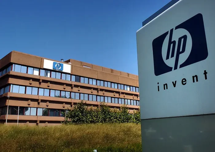 The headquarters of US information technology giant Hewlett-Packard, Thursday 08 September 2005 in Brussels. (Photo credit should read YVES BOUCAU/AFP via Getty Images)