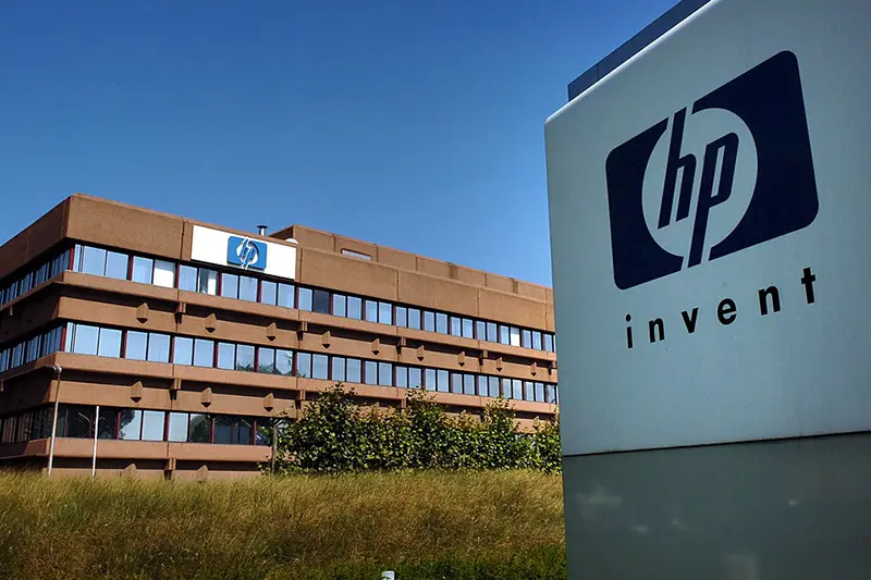 The headquarters of US information technology giant Hewlett-Packard, Thursday 08 September 2005 in Brussels. (Photo credit should read YVES BOUCAU/AFP via Getty Images)