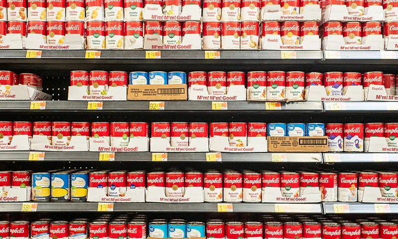 HOUSTON, TEXAS - SEPTEMBER 01: Campbell's soup is seen on shelves at a Walmart store on September 01, 2022 in Houston, Texas. Campbell's experienced a drop in profit of $96 million in its recent fiscal fourth quarter. (Photo by Brandon Bell/Getty Images)