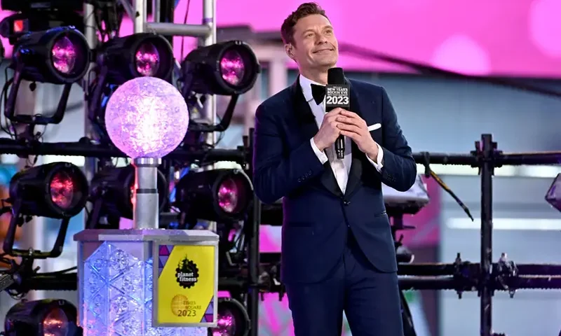 Ryan Seacrest speaks onstage during Dick Clark's New Year's Rockin' Eve With Ryan Seacrest 2023 on December 31, 2022 in New York City. (Photo by Noam Galai/Getty Images for dick clark productions)