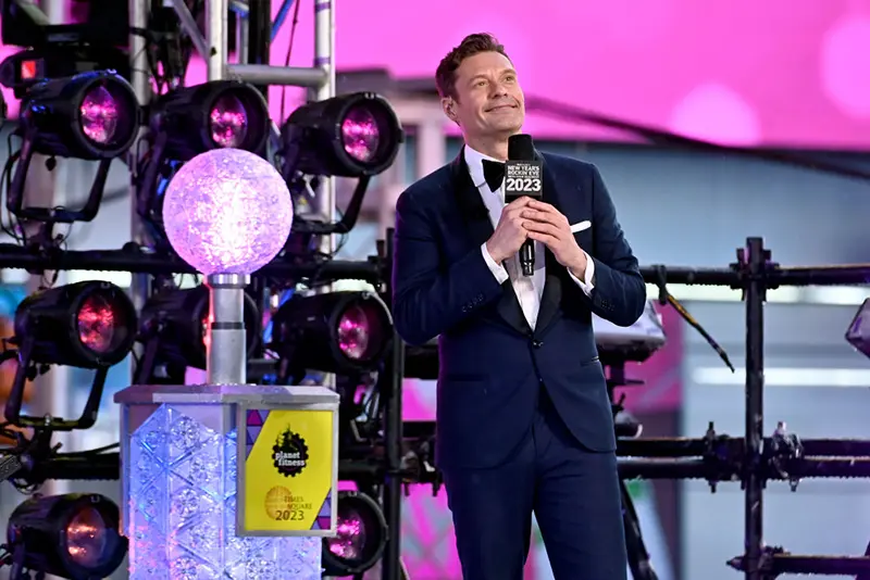 Ryan Seacrest speaks onstage during Dick Clark's New Year's Rockin' Eve With Ryan Seacrest 2023 on December 31, 2022 in New York City. (Photo by Noam Galai/Getty Images for dick clark productions)