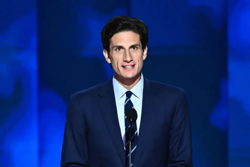 Jack Schlossberg, grandson of former US President John F. Kennedy, speaks on the second day of the Democratic National Convention (DNC) at the United Center in Chicago, Illinois, on August 20, 2024. Vice President Kamala Harris will formally accept the party's nomination for president at the DNC which runs from August 19-22 in Chicago. (Photo by Mandel NGAN / AFP) (Photo by MANDEL NGAN/AFP via Getty Images)