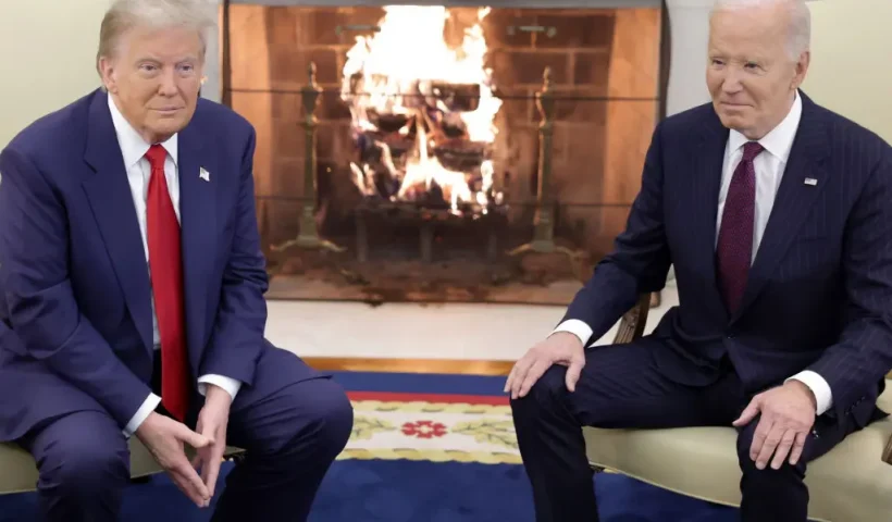 WASHINGTON, DC - NOVEMBER 13: U.S. President Joe Biden meets with U.S. President-elect Donald Trump in the Oval Office of the White House on November 13, 2024 in Washington, DC. President Biden continued the tradition inviting the newly-elected president to meet at the White House after Trump won the presidential election on November 5. (Photo by Alex Wong/Getty Images)