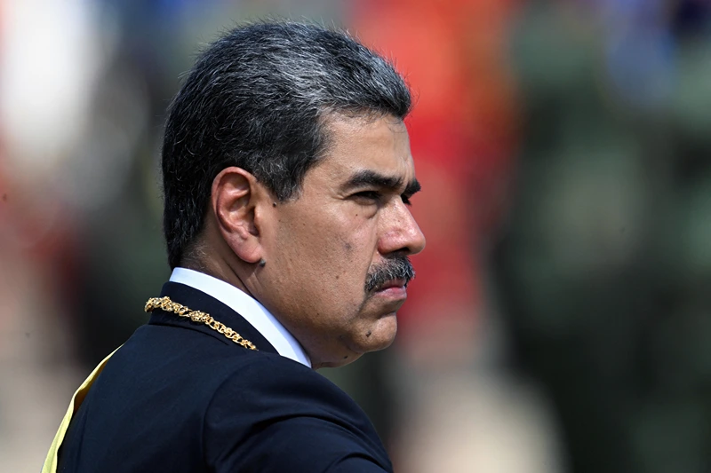 Venezuela's President Nicolas Maduro gestures during a ceremony at Fort Tiuna military base within the presidential inauguration in Caracas on January 10, 2025. Maduro, in power since 2013, took the oath of office for a third term despite a global outcry that brought thousands out in protest on the ceremony's eve. (Photo by Juan BARRETO / AFP) (Photo by JUAN BARRETO/AFP via Getty Images)