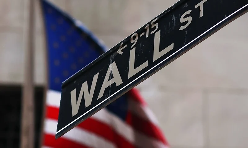 NEW YORK, NEW YORK - APRIL 11: The Wall Street street sign is seen outside of the New York Stock Exchange during morning trading on April 11, 2025 in New York City. Stocks continued to slide amid tariff fears after U.S. President Donald Trump temporarily reduced country-specific duties to a universal rate of 10% except for China. China retaliated by raising its levies on U.S. products to 125% from 84%. (Photo by Michael M. Santiago/Getty Images)