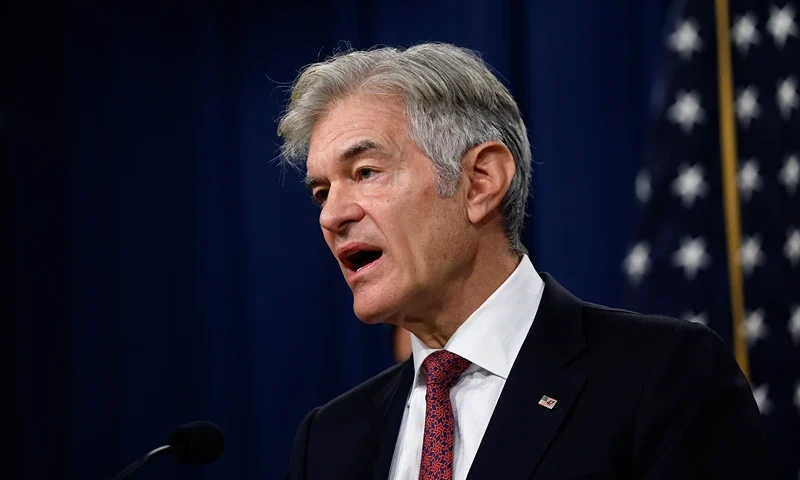 WASHINGTON, DC - JUNE 30: Administrator for the Centers for Medicare and Medicaid Services Mehmet Oz delivers remarks during a press conference announcing the largest healthcare fraud case in history, at the U.S. Department of Justice on June 30, 2025 in Washington, DC. Officials with the Department of Justice (DOJ) and the Department of Health and Human Services (HHS) announced the results of the 2025 National Health Care Fraud Takedown, which resulted in charging 324 defendants, including 96 doctors, nurse practitioners, pharmacists, and other licensed medical professionals, in connection with $6B in healthcare fraud across 51 federal districts and 12 State Attorneys General’s Offices. (Photo by Kevin Dietsch/Getty Images)
