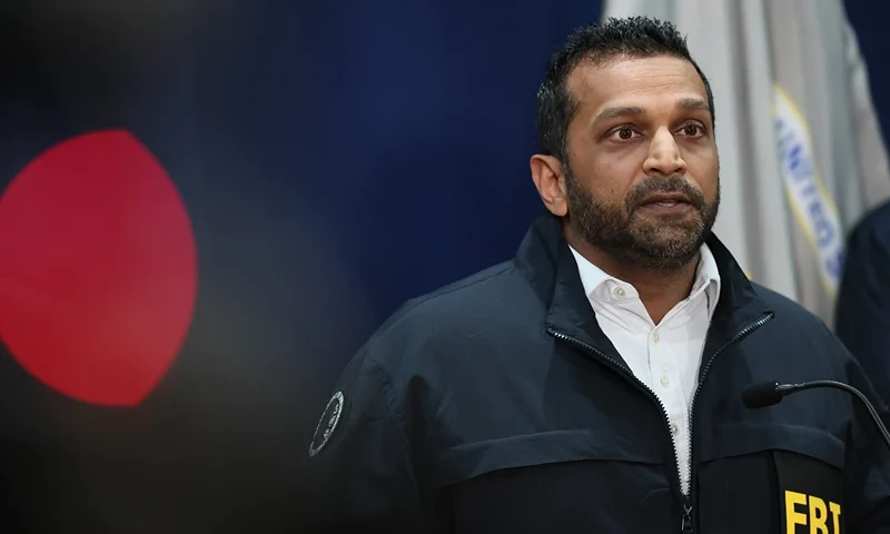 NEW YORK, NEW YORK - OCTOBER 23: FBI Director Kash Patel speaks during a press conference on October 23, 2025 in New York City. FBI Director Patel was joined by U.S. Attorney for the Eastern District of New York Joseph Nocella, Jr., Assistant Director in Charge of the NY Field Office of the FBI Christopher Raia, Special Agent in Charge of the NY Field Office of Homeland Security Investigations Ricky Patel, NYPD Commissioner Jessica Tisch and various members of law enforcement as they announced indictments against current and former N.B.A. players, that include Chauncey Billups coach of the Portland Trailblazers and hall of fame inductee, Terry Rozier, a guard for the Miami Heat, in a pair of criminal cases that involved the coordination of Mafia families and professional athletes. (Photo by Michael M. Santiago/Getty Images)