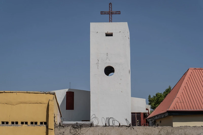 A general view of a catholic Church in Maiduguri on November 3, 2025. Nigerians across the religious spectrum pushed back Monday on US President Donald Trump's threats of military intervention over the killing of Christians in the country.Africa's most populous country, which is roughly evenly split between a mostly Christian south and Muslim-majority north, is home to myriad conflicts, which experts say kill both Christians and Muslims, often without distinction. (Photo by Audu MARTE / AFP) (Photo by AUDU MARTE/AFP via Getty Images)