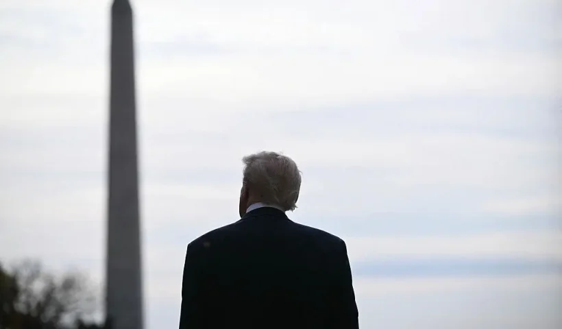 US President Donald Trump waits for the arrival of Crown Prince and Prime Minister of the Kingdom of Saudi Arabia Mohammed bin Salman on the South Lawn at the White House in Washington, DC on November 18, 2025. Saudi Crown Prince Mohammed bin Salman arrived at the White House to fanfare and a jet flyover Tuesday, in his first visit to the United States since the 2018 murder of journalist Jamal Khashoggi. (Photo by Brendan SMIALOWSKI / AFP) (Photo by BRENDAN SMIALOWSKI/AFP via Getty Images)