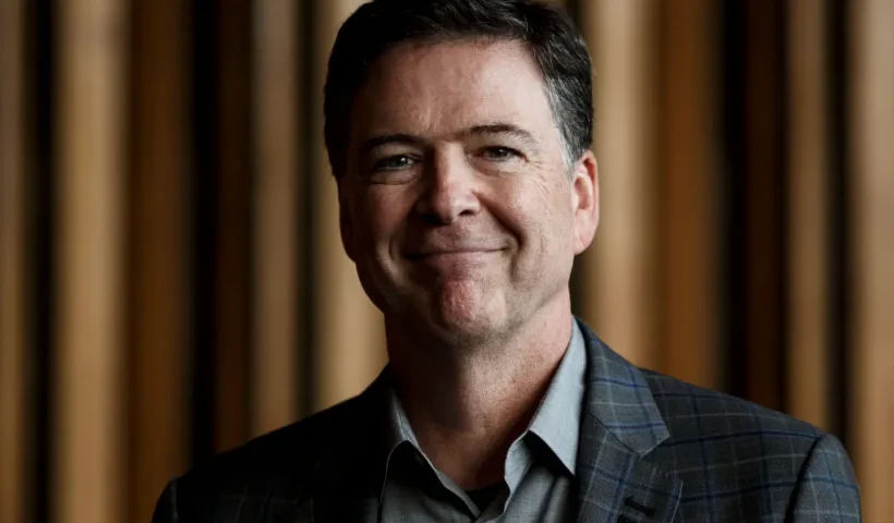 BERLIN, GERMANY - JUNE 19: Former FBI Director James Comey talks backstage before a panel discussion about his book "A Higher Loyalty" on June 19, 2018 in Berlin, Germany. Comey is in Berlin at the invitation of the American Academy in Berlin. (Photo by Carsten Koall/Getty Images)