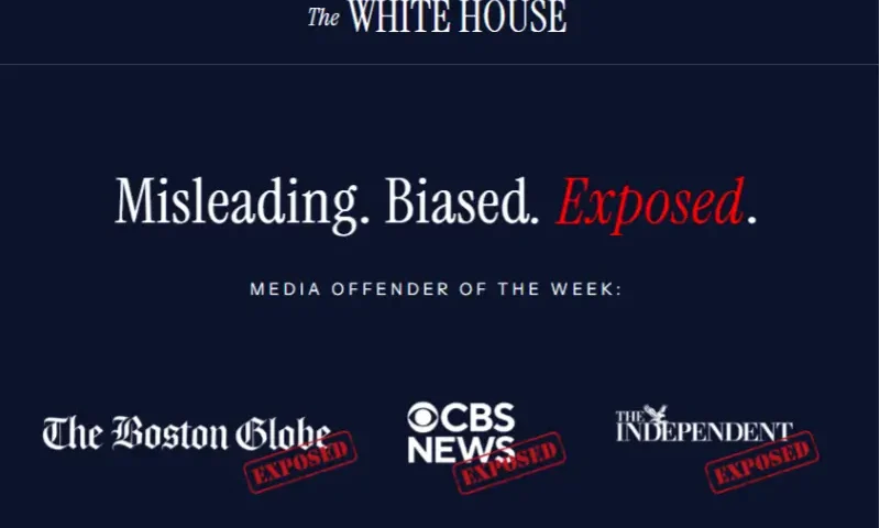 Screen capture of the White House's "Media Offenders of the Week" webpage.