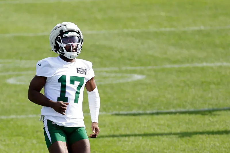 New York Jets cornerback Kris Boyd takes part in an NFL football training camp, July 23, 2025, in Florham Park, N.J. (AP Photo/Adam Hunger, File)